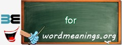 WordMeaning blackboard for for